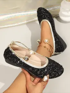 White Lace Bow Mary Jane Bridal Flats for Wedding Bridesmaid