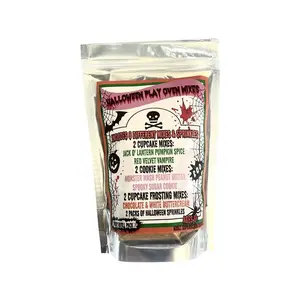 Play Oven Mixes Halloween Spooky Children's Easy to Bake Toy Real 8 Mega Refill Kit Pumpkin Cupcake Red Velvet Cookies Frosting Sprinkles Ultimate Set Cooking Baking Supplies Super Pack Net Wt 7.5 oz DIY Decor