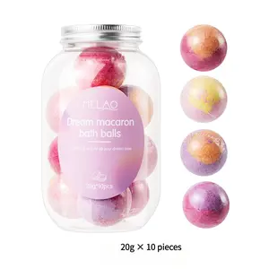 Melao Dream Macaron Bath Balls 20g x 10 Pieces Natural Fragrance Rich Bubbles for Relaxing Spa Bath Experience