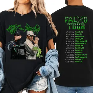 Falxo Tour 2026 Shirt Reggaeton Concert Tee Urban Latin Streetwear Green Print Concert Outfit T-Shirt, Merch For Feid Fans