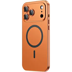 Magnetic Luxury 2-in-1 Aluminum Metal Frame PC Backboard Phone Case for iPhone 17/Air 17 Pro Max - Slim Fit, Military Grade Drop Protection, Shockproof, MagSafe-Compatible Smartphone Accessories with Wireless & Handheld Cellphone Support