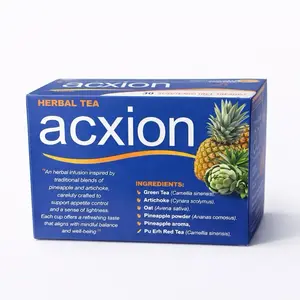 Acxion Herbal Tea Bags, Pineapple Botanical Infusion with Green Tea, Artichoke and Oat, 30 Count Herbal Tea for Daily Routines