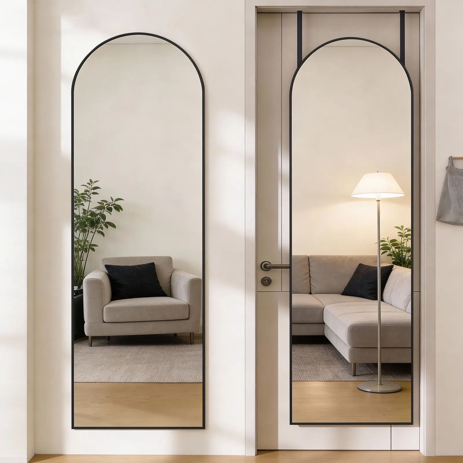 Sweetcrispy 47x14 Inch Aluminium Frame Rectangle Full Body Mirror - Door Hanging, Wall Mounted, Space-Saving, Modern Decor, Explosion-Proof, Distortion-Free Dressing Makeup Mirror for Entryway, Bedroom, Securely Packaged