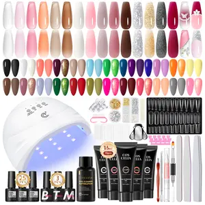 COCSELIA Poly Gel Nail Kit with UV Light All in One Nail Gel Polish Set Nail Art Starter Kit Suitable for All Seasons Includes Gel Polish Set & Accessories Manicure Cutics
