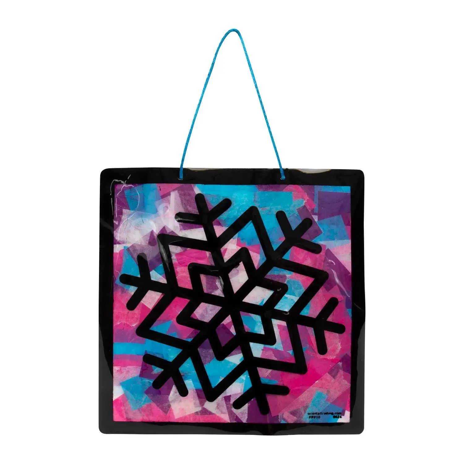 8" x 8" Snowflake Tissue Paper Acetate Sign Craft Kit - Makes 12