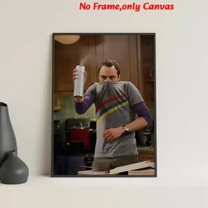 1pc, wall arts, Modern Posters, Sheldon Portrait picture, Humor painting, Bathroom decoration, toilet decor, housewarming gift, Unframed