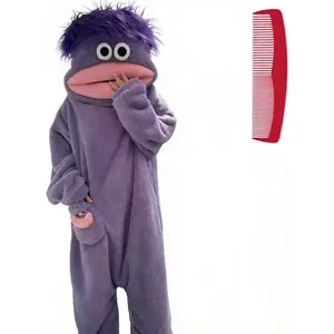 Big Mouth Monster Onesie Silly Monster Onesie Plush Onesie Pajamas Cozy Home Loungewear oft Fabric,Long