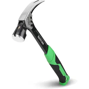 20 oz Claw Hammer with Magnetic Nail Holder, Straight Rip Claw Hammer with Shock-Absorbing Handle, Heavy Duty One-piece Forged Hammer