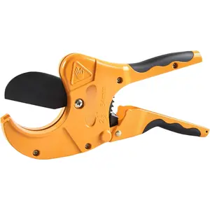 PVC Pipe , Cuts up to 2-1/2" PEX, PVC, PPR, Plastic Hoses& Plumbing Pipes,Ratchet PVC  Tool with SK5  and Aluminum Alloy