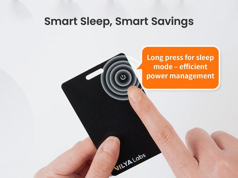 VilyaLabs Wallet Tracker Card Rechargeable for Apple Find My, Slim and Thin Up to 0.06inch, Water Resistant, with Dual Protection System