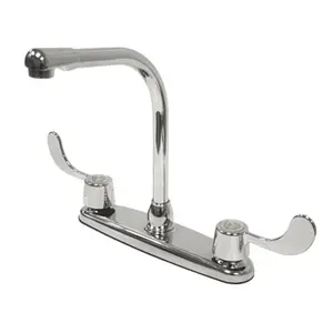 Kingston Brass  Two Handle High Arch Kitchen Faucet - Polished Chrome Finish