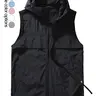 Men's Lightweight Breathable Hooded Vest, Summer Cool Outdoor Casual Sleeveless Jacket, Loose Fit Drawstring Design, Plain Gilet, Plain Color Waistcoat, Sleeveless Vests