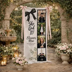 Personalized Graduation Photo Tapestry Banner: Custom Name Class of 2026 Decor