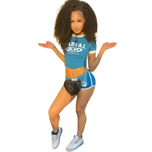 Nibber Tracksuit Letter Print 2 Piece Set Women Activity Shorts Sleeve Crop Tops+Biker Shorts Matching Street Stretch Suits NIBBER