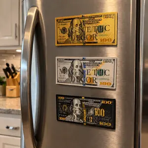 Metallic Fridge Magnet Set, Gold Silver Black Magnetic Decor for Refrigerator, Kitchen, Locker & Home Office