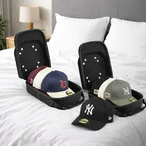 2 PCS Hat Travel Cases for Baseball Caps Premium Hat Storage Carrier Case with Shoulder Strap & Trolley Sleeve Protects Up to 10 Hats for Travel Home Organizer