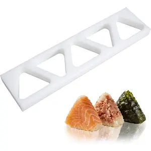 Triangle Onigiri Mold Rice Ball Press -  Onigiri Maker with 3 or 5 Cavities,  Grade Plastic, Easy Release Musubi Mold for Bento & Meal Prep (Large - 5-Cavity)