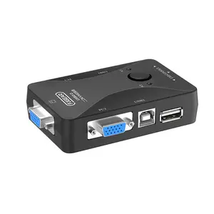 USB KVM Switch Two Computers Share One Keyboard Mouse VGA Multi Interface Switcher