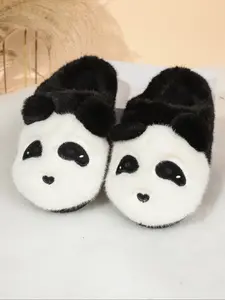 Cute Panda Plush Slippers, Soft and Skin-Friendly Material, Warm and Fun Design for Autumn Winter Home Wear, Fashionable Indoor Shoes
