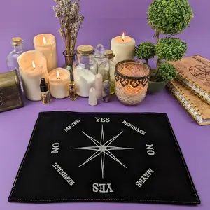 Witchy Cauldron Velvet Pendulum Divination Cloth for Dowsing and Mat