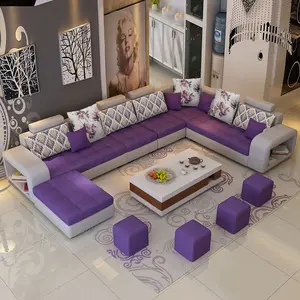 Selena Purple & Light Grey Modular Tufted Sectional Selena Purple & Light Grey Modular Tufted Sectional