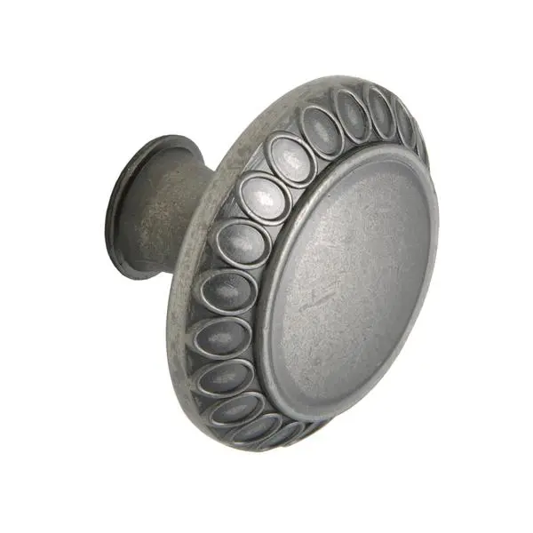 Barnet 1.25 in. Pewter Cabinet Knob, Chrome Metal Doorknobs for Hardware, Door & Cabinet Applications