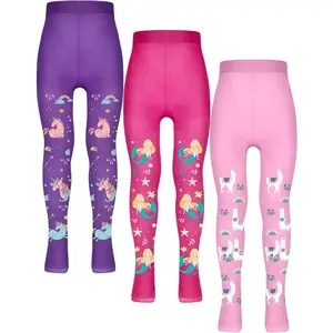 L-TGP001   3 Pairs Girls Pantyhose Tights for Dance little girls printed leggings Seamless Soft Stockings Non Slip