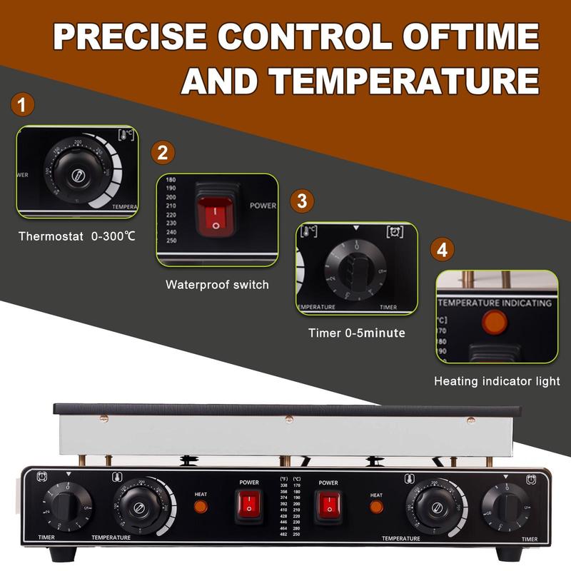 Commercial Mini Pancake Maker, Stainless Steel Pancake Maker Machine with Waterproof Switch & Even Heating, 110V Non-Stick Dutch Pancake Baker for Fast Cooking, Coffee Shop, Party (50pcs)