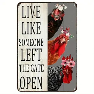 Rustic Chicken Decor Sign with Inspirational Quote for Farmhouse Wall Art Suitable for Kitchen Bathroom and Chicken Coop 8x12 Inches