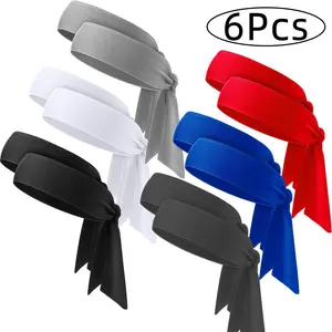 6pcs Women's Sweat-Wicking Sports Hairbands, Breathable Quick-Dry Headbands for Yoga Running Basketball, Fashion Sporty Accessories