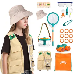28pcs Bug Catcher for Kids Outdoors Toys, Kids Explorer Kit , Include Safari Vest, Hat & Extra Sturdy Accessories, Kids Explorer Camping Kit Child Gifts, Nature Exploration Toys