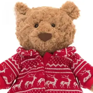 Jellycat Pajama Bear Plush Toy - Bartholomew Bear in Winter Pajamas, Soft and Adorable Christmas Gift or Birthday Present for Kids and Adults