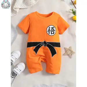 ABC-Baby Boy Romper - Soft and Breathable, Easy to Change Diapers, Summer Newborn Clothing, Cartoon Pattern Crawling Suit, Convenient Baby Care Clothes, Durable Snap Design, Outdoor Photography Set, Parent-Child Style