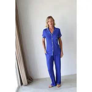 Royal Blue Phoebe Jersey Midnight Pajamas