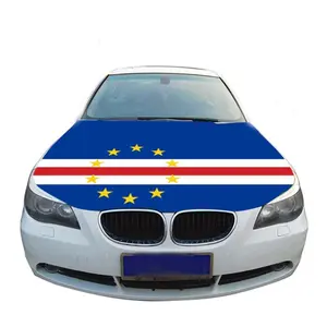 Cape Verde Car Hood Cover Flag ,Engine Banner,4X5ft,6X7FT 100% Polyester Elastic Fabrics Can be Washed Suitable for large SUV and Pickup Trucks