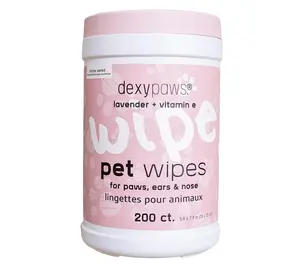 Dexypaws Pet Wipes 200ct Cleansing Wipes Lavender & Vitamin E