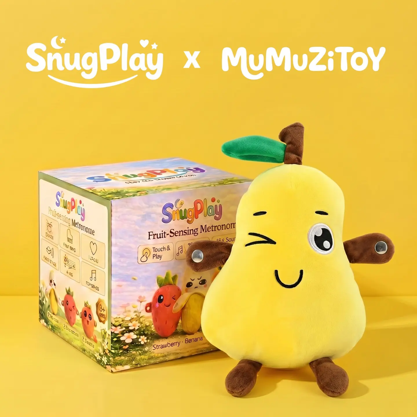 Mumuzitoy interactive Music Plush Toy Set -Banana,Strawberry & Carrot Electric Plush Toys forParent-Child Interaction, Couples & FriendsPrank Toy, Valentine's Day & Easter Party FunGift for Kids & Adults stuffed animals cute girlygifts