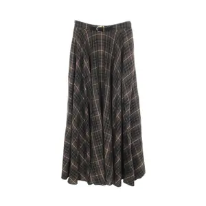 Pre-owned Celine Wool Small Leather Goods Flannel Rayon Skirt