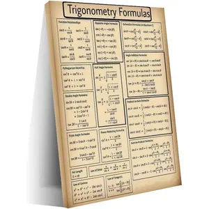 Calculus Formula Educational Poster 4 Canvas Art Wall Printing Office Bedroom Aesthetic Living Room20x30inch(50x75cm) Frame-style