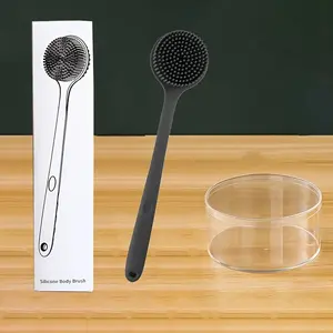 Long Handle Shower Brush, 1pc Soft Shower Scrubber, Body Brush for Deep Cleaning & Gentle Exfoliation Massage, Bathing Accessories for Home Bathroom, Body Care Tool, Exfoliating Tool