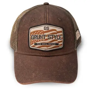 Old Glory Patch Mesh Hat - Brown Wash