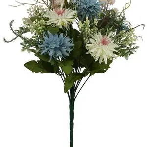 16"L Daisy/Leaf/Fern Bush Bouquet