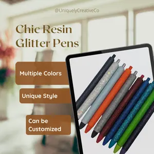 Chic Resin Glitter Pens - Crafted for elegance, these pens feature shimmering resin bodies with subtle glitter accents. Perfect for professionals and enthusiasts alike, add a touch of sparkle to your writing experience. Sold Individually