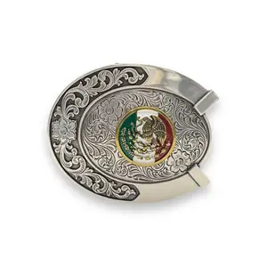 Men's Ariat Mexico Flag Oval Horseshoe Buckle (A37021)