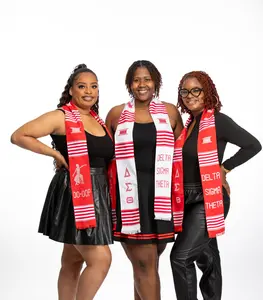 Delta Sigma Theta Kente Cloth Graduation Stoles Authentically Handwoven with Graduation Stole Garment Care Bag and Hanger