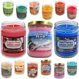 Smoke Odor Exterminator Candle 13oz Scented Jar Candles Decor Light Freshener Ornaments Perfume Aroma Tin Decoration 24 Months