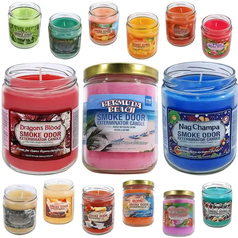 Smoke Odor Exterminator Candle 13oz Scented Jar Candles Decor Light Freshener Ornaments Perfume Aroma Tin Decoration 24 Months