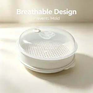 1pc single-layer microwave steamer container dishwasher washable stackable steamer (suitable for vegetables/rice/dumplings/eggs) | Essential for healthy cooking in the kitchen