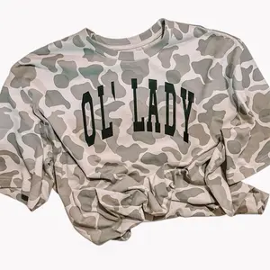 Ol' Lady Camo Tee, Vintage Style Camouflage Graphic Shirt, Funny Country Wife Gift, Mother's Day Apparel