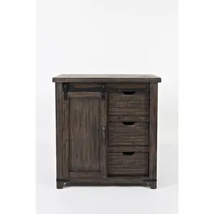 Rustic Reclaimed Solid Wood Farmhouse 32" Barn Door Accent Cabinet